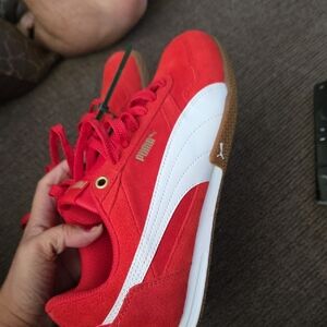 Puma Vibrant Red and White Sneakers